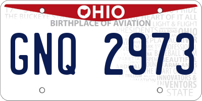 OH license plate GNQ2973