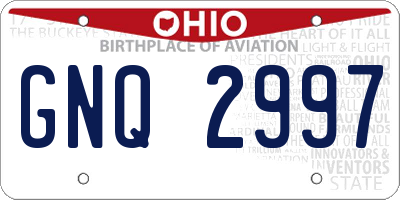 OH license plate GNQ2997