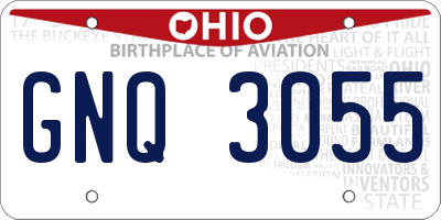 OH license plate GNQ3055