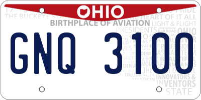 OH license plate GNQ3100