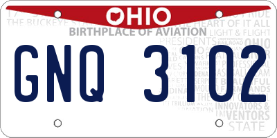 OH license plate GNQ3102