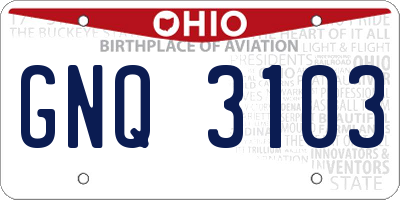 OH license plate GNQ3103