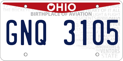 OH license plate GNQ3105