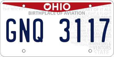 OH license plate GNQ3117