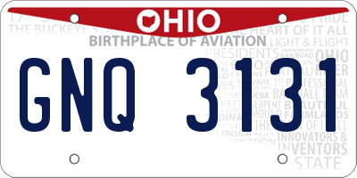 OH license plate GNQ3131