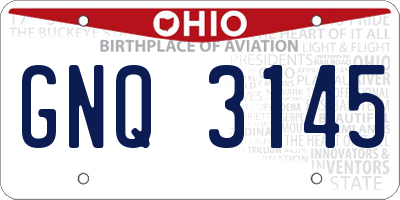 OH license plate GNQ3145