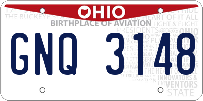 OH license plate GNQ3148