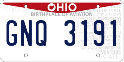 OH license plate GNQ3191