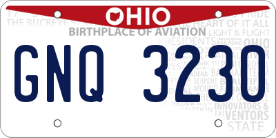 OH license plate GNQ3230