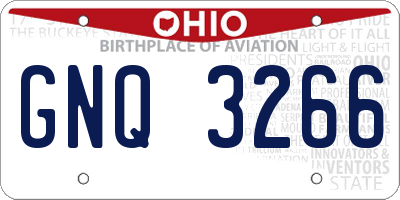 OH license plate GNQ3266