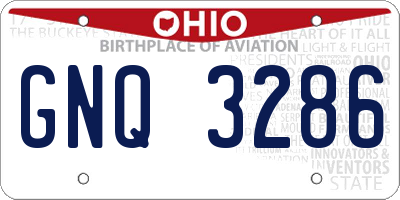 OH license plate GNQ3286