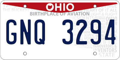 OH license plate GNQ3294