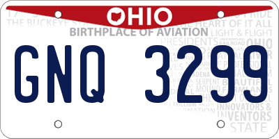 OH license plate GNQ3299