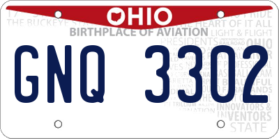 OH license plate GNQ3302