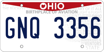 OH license plate GNQ3356