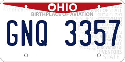 OH license plate GNQ3357