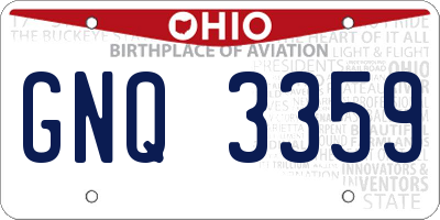 OH license plate GNQ3359