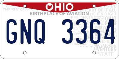 OH license plate GNQ3364