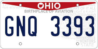 OH license plate GNQ3393