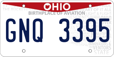 OH license plate GNQ3395