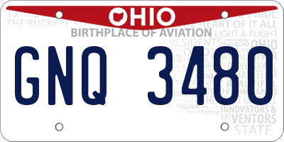 OH license plate GNQ3480