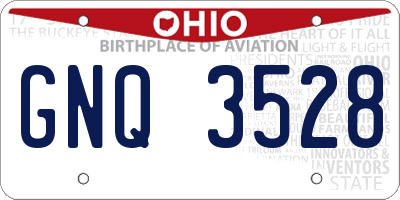 OH license plate GNQ3528