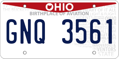 OH license plate GNQ3561