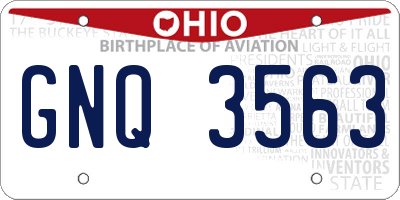 OH license plate GNQ3563