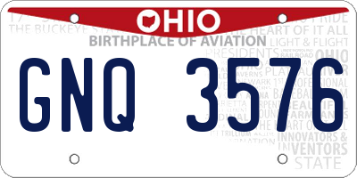 OH license plate GNQ3576