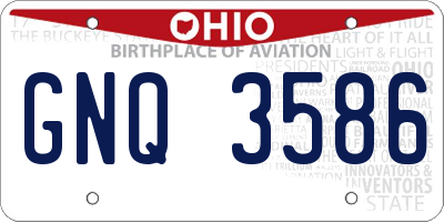 OH license plate GNQ3586