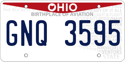 OH license plate GNQ3595