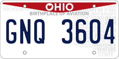 OH license plate GNQ3604