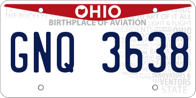 OH license plate GNQ3638