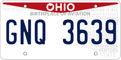 OH license plate GNQ3639