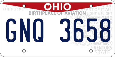 OH license plate GNQ3658
