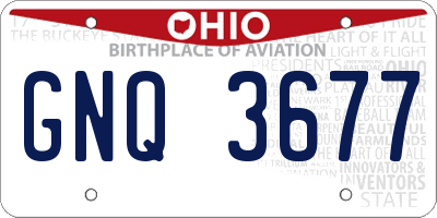 OH license plate GNQ3677