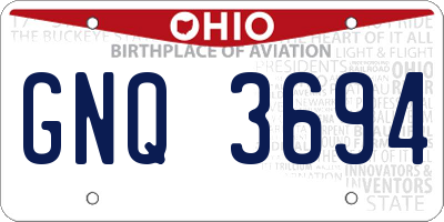 OH license plate GNQ3694