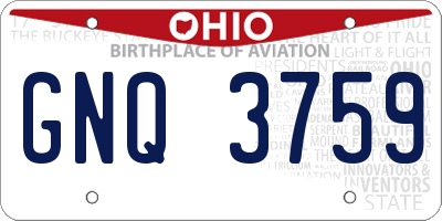 OH license plate GNQ3759