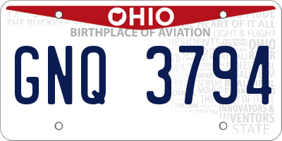 OH license plate GNQ3794