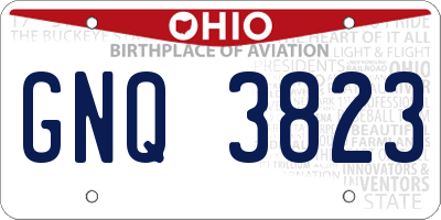 OH license plate GNQ3823