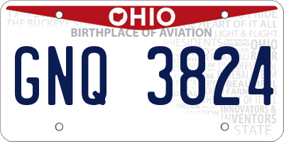 OH license plate GNQ3824