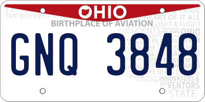 OH license plate GNQ3848