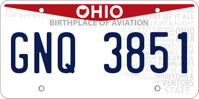 OH license plate GNQ3851