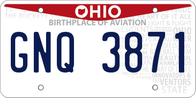 OH license plate GNQ3871