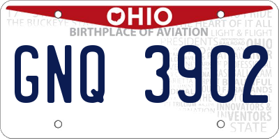 OH license plate GNQ3902