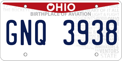 OH license plate GNQ3938
