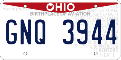 OH license plate GNQ3944
