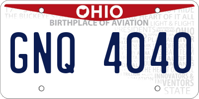 OH license plate GNQ4040