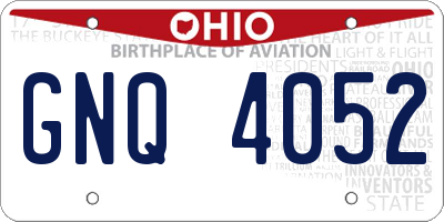 OH license plate GNQ4052