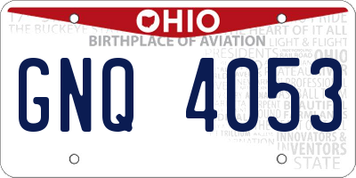 OH license plate GNQ4053